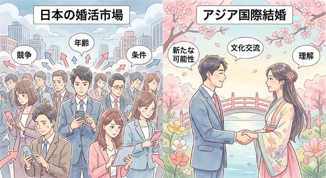 婚活市場の現在とアジア国際結婚が選ばれる理由